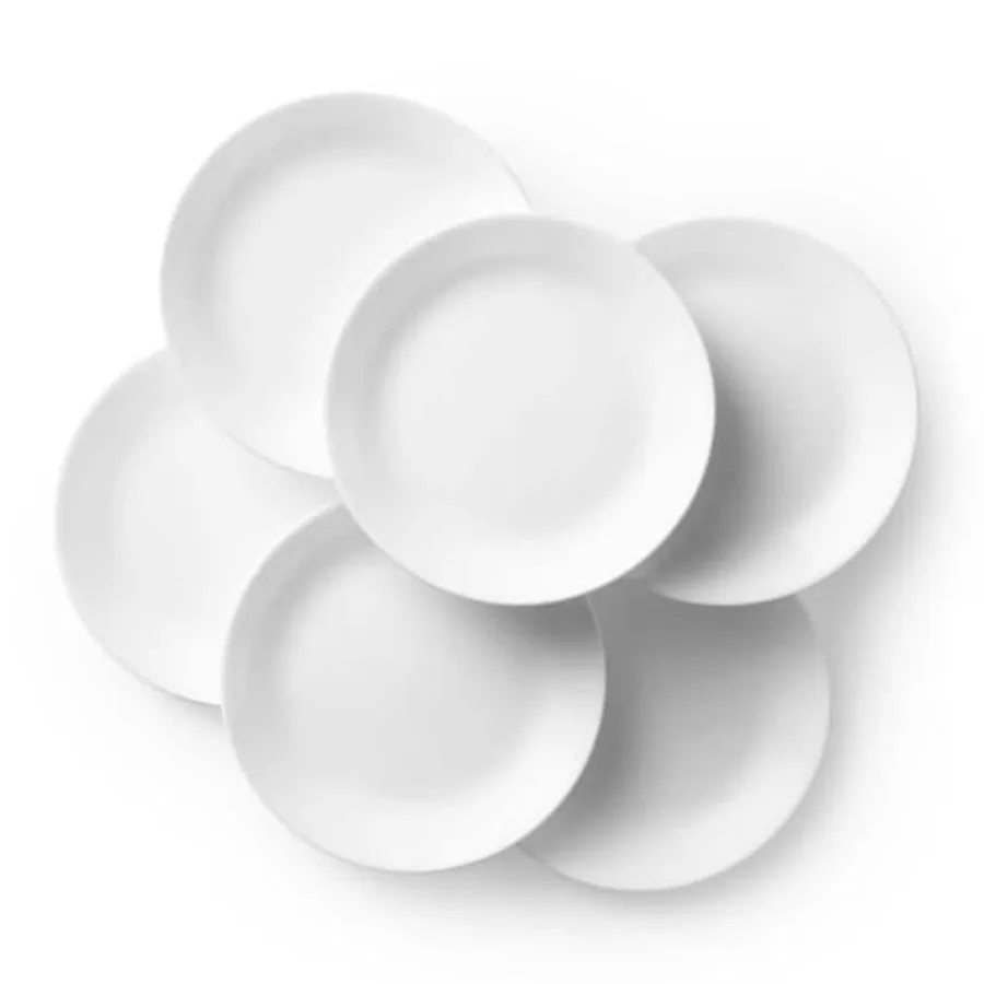 

White Winter Frost Glass Dinner Plates Chip and Crack Resistant Glass Dinnerware Set Plates, 10-1/4" Dia. Pack of 6 Plates
