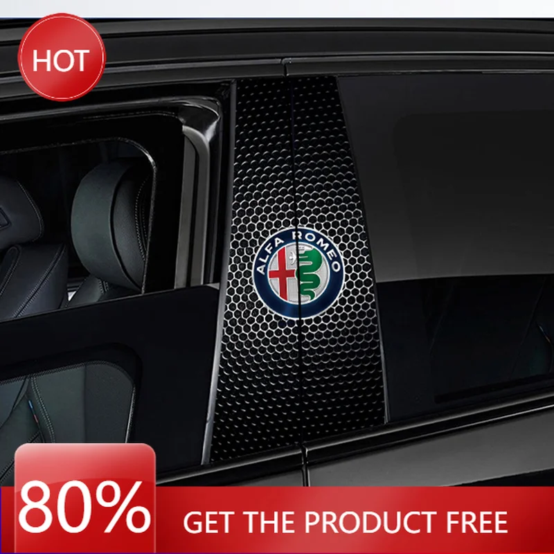 Hub Caps Car Stickers Car Middle Column Creative Stickers For Alfa Romeo 4C 159 Spider Giulia Giulietta Car Modification Decorat