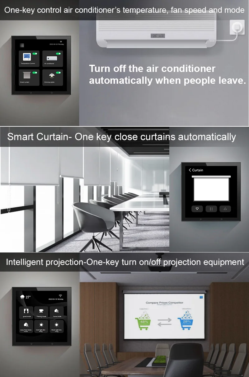 T8E 4 بوصة زيجبي بوابة تويا المنزل الذكي لوحة التحكم المركزية اليكسا وظيفة التحكم الصوتي واي فاي إيثرنت 10A #3