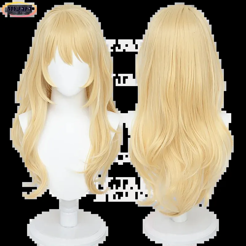 Wig Cosplay Miyazono Kaori Baru 2025 YiyiNew Kebohongan Anda Pada Bulan April Wig Anime Rambut Sintetis Tahan Panas Gelombang Pirang Panjang Kualitas Tinggi