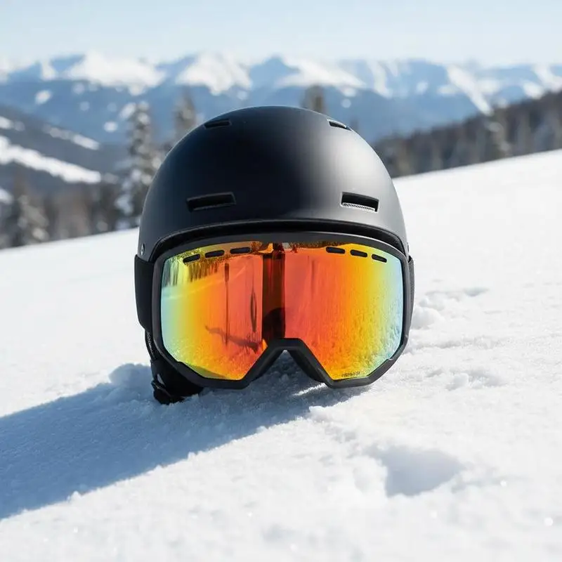 Ski Goggles 200mm For Skiing Skating Snowboarding, Anti Fog OTG Lens Orange Revo Coating, TPU Frame Ventilation Structure, Reduce Fogging