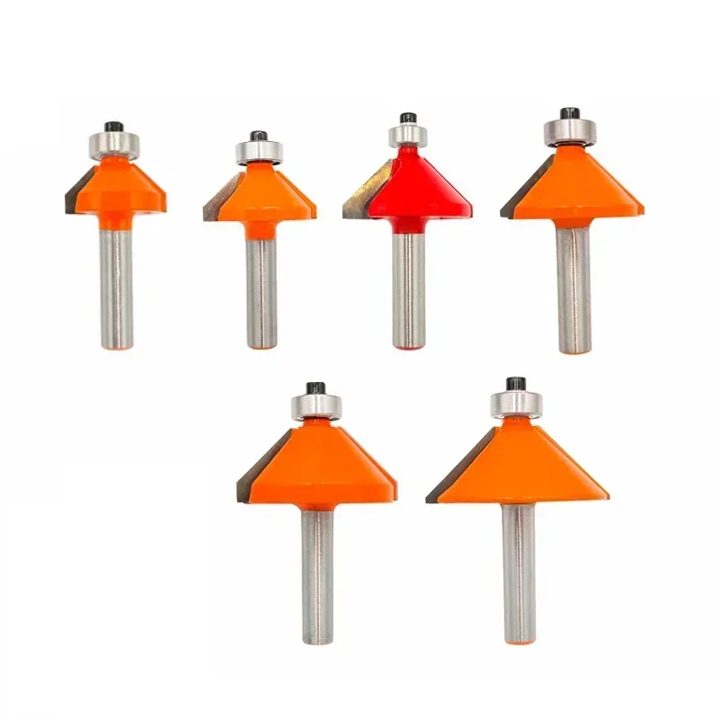 

1pc 8mm Shank 45 Degree Chamfer Edge Forming Router Bit Bevel Flush Trim Woodworking Milling Cutter