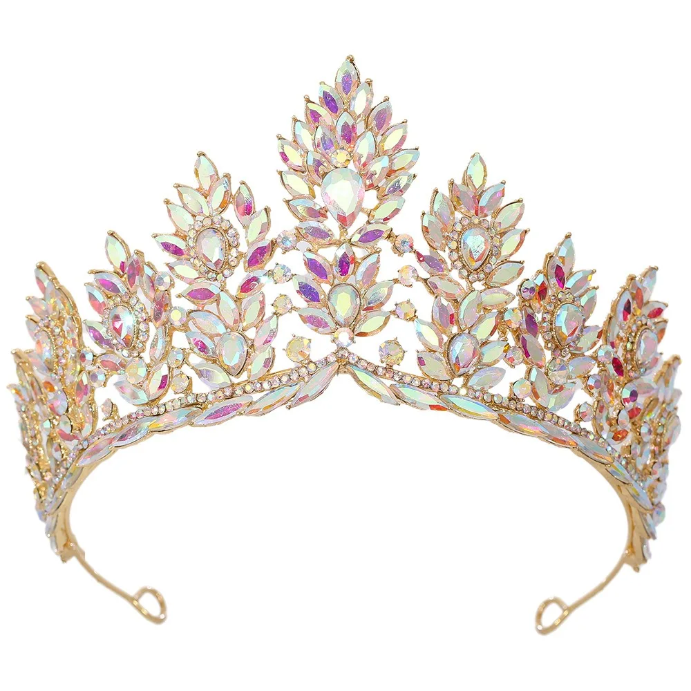 

Luxury Baroque Queen Tiaras Sparkling Dazzling Bridal Headwear Shiny Vintage Rhinestone Diadem Birthday Party