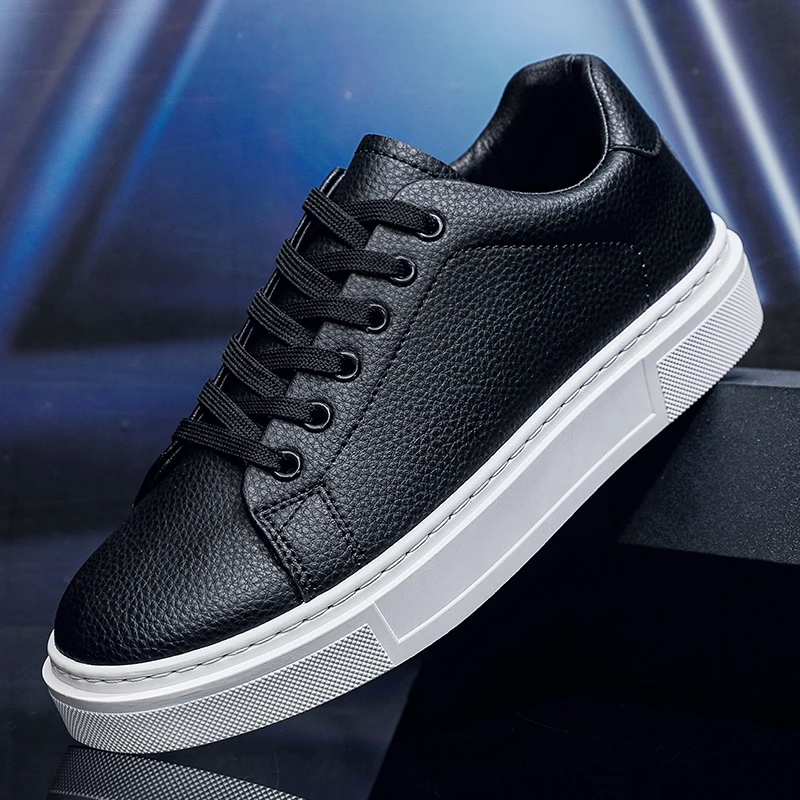 

Leather Men Shoes Sneakers Trend Casual Shoe Breathable Leisure Male Sneakers Non-slip Footwear Men Vulcanized Shoes2026