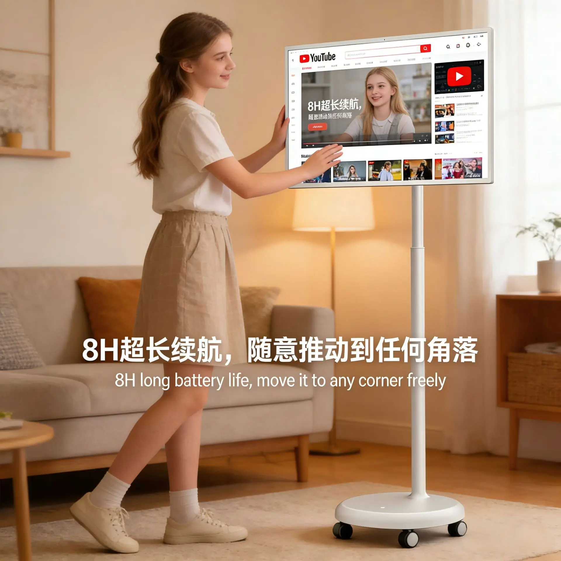 22-Inch 24-inch 32-inch screen mobile smart screen girlfriend machine electronic water card advertising machine live broadcast