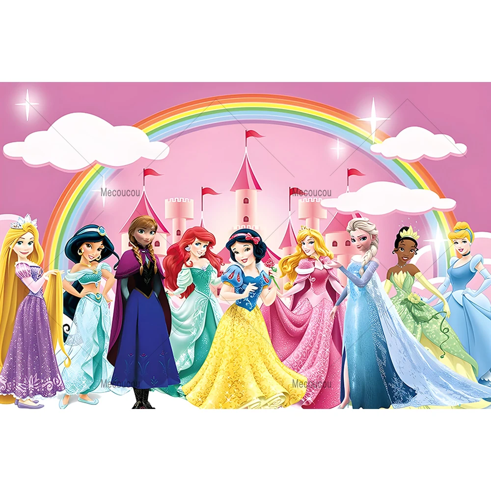 Disney Snow White Princess Customized Backdrop Girls Birthday Party Dream Fairy Tale Decortion Banner Background Photo Studio