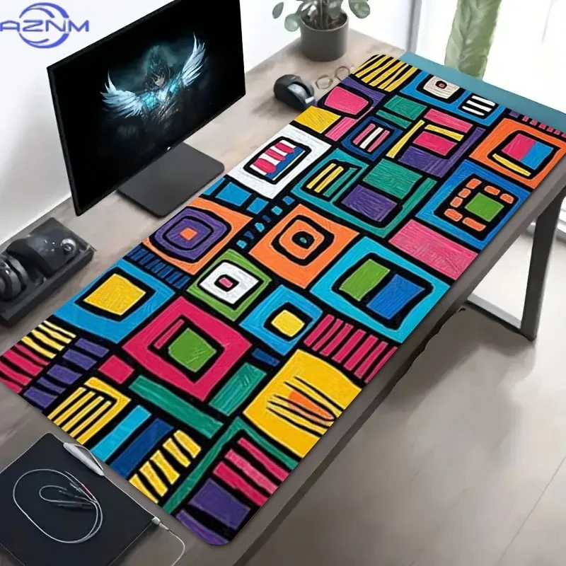 Vibrant Color - Blocked Rubber Mouse Pad, Multiple Specifications Available, Playful Modern Design, Ideal for Programmers & Game