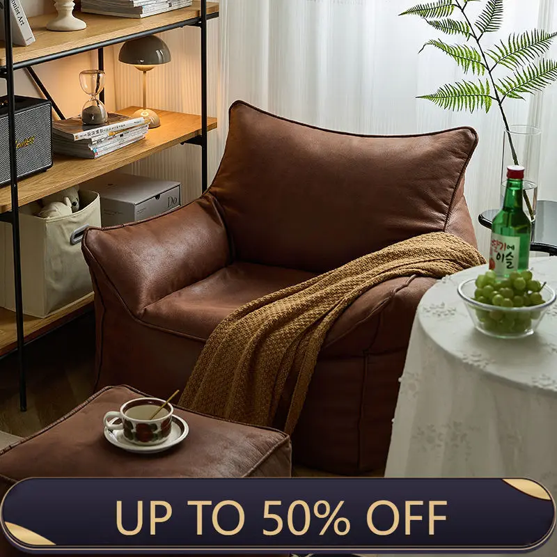 MOMO Single Sofa Tatami Single Small Household Bean Bag Small Sofa Can Lie Sleeping Bedroom Balcony Sitting Chair Lazy Sofa