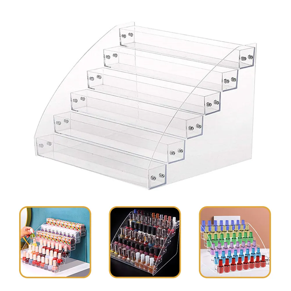 Multi Layer Lipstick and Nail Polish Organizer Clear Essential Oils Holder Rack Sturdy Stable Desktop Display Storage Stand