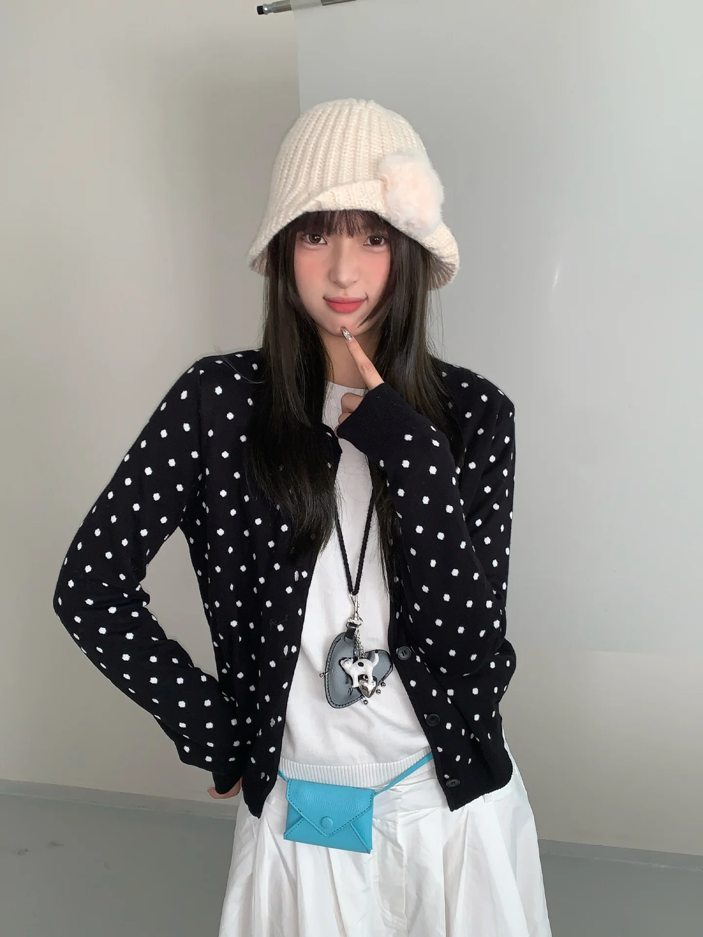 여성을위한 달콤한 니트 어부 모자 가을, 겨울 큰 머리 둘레 분지 모자 다목적 유행 모직 모자