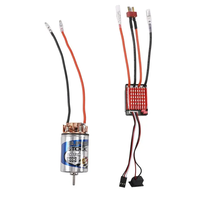 For 1/10 RC Crawler SCX10 D90 Traxxas Axial Tamiya Compatible 550 23T Waterproof Brushed Motor 320A High Voltage ESC T Plug Set