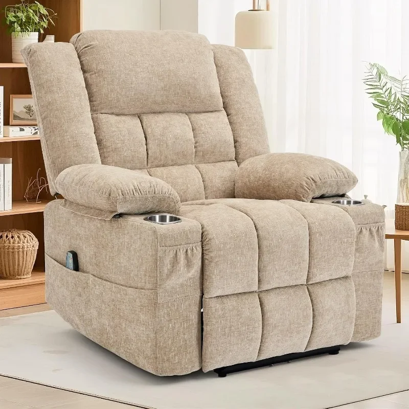 Recliner Chair for Adults, Wall Hugger RV Recliner with Massage and Heating, Zero-Gravity Recliners  Electric Power