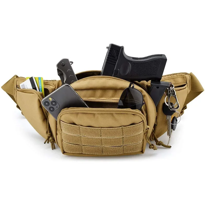 Riñonera para hombre, riñonera de nailon Molle, funda para pistola, riñonera EDC, bolsa para teléfono, caza, escalada, Camping, cinturón Cs Airsoft