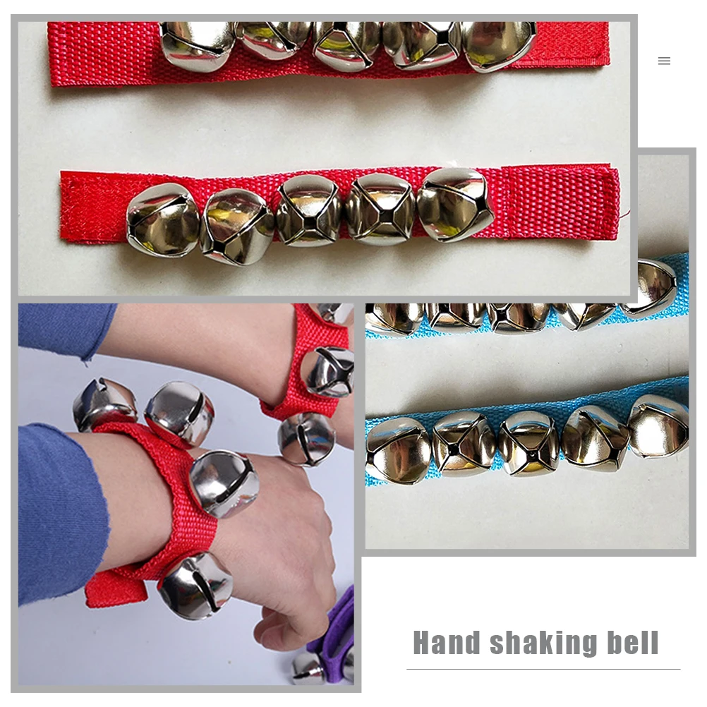 

6 pcs Wrist Kids Hand Bells Educational Shaking Adjustable Toddler Ankle Bells Bright Color Musical Instrument Party Dance Early