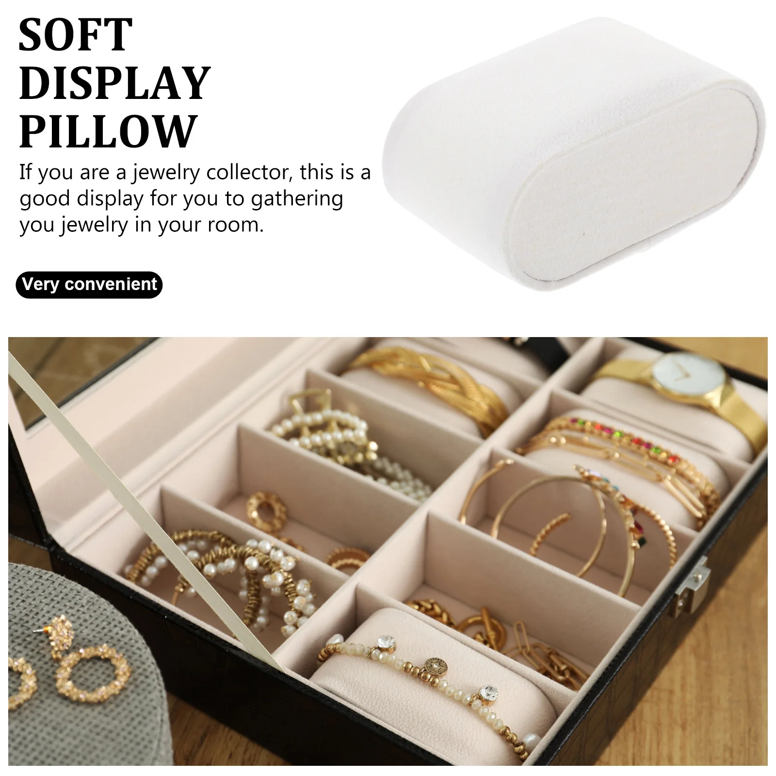 

8Pcs Watch Pillows Soft Durable Lightweight Jewelry Display Organizer for Bracelet Bangle Chain Holder White Bracelet Pillow