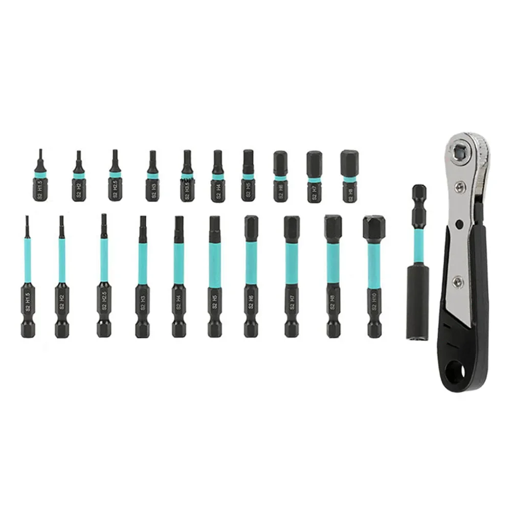 

21pcs 25mm 60mm Screwdriver Length Hexagonal Screwdriver Bit Magnetic Head 1/4inch Shank Screwdriver Socket Bit Hand Tools