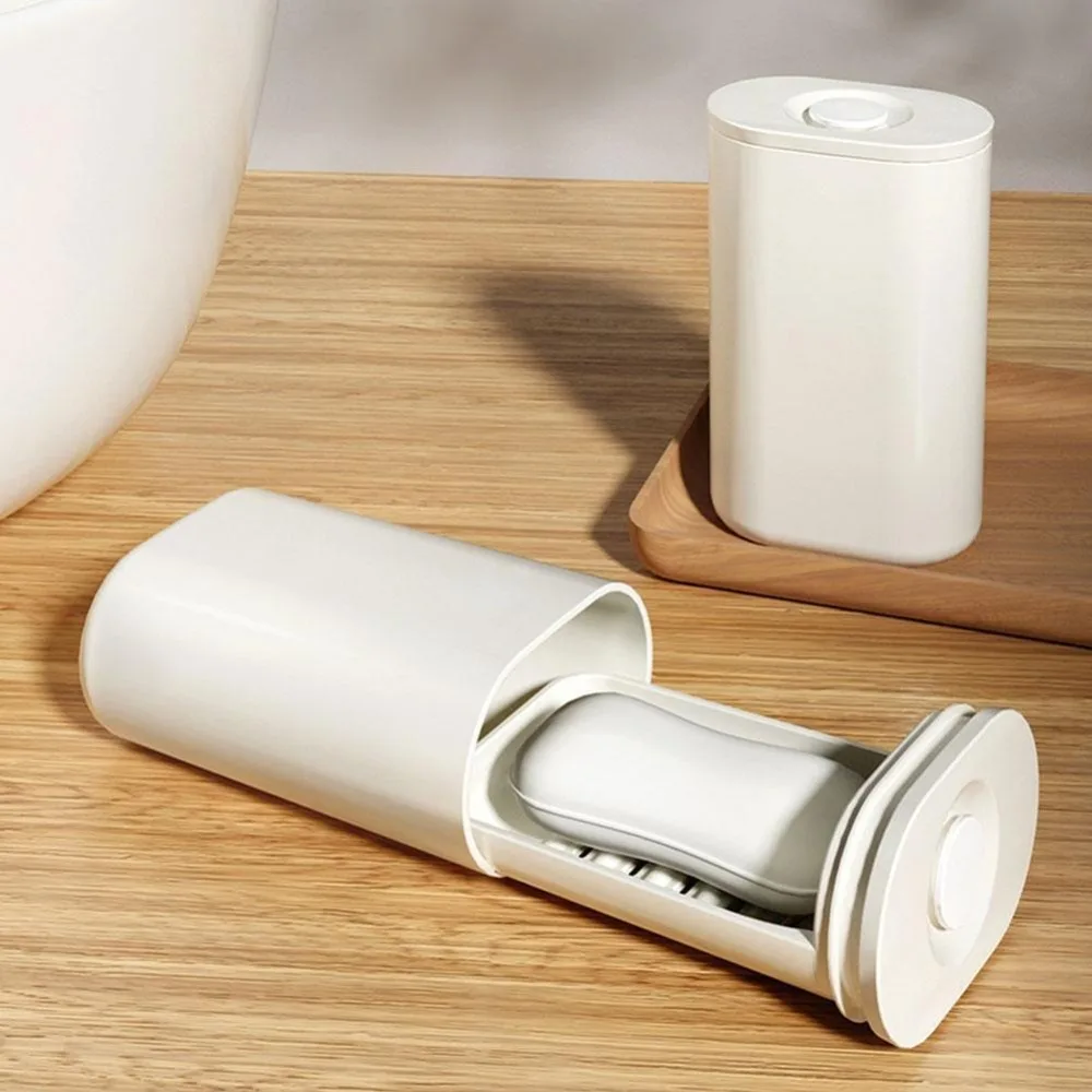 

Portable Drainable Soap Box Plastic Sealed Travel Soap Dish Lightweight Soap Case Holder for Bathroom Accessories