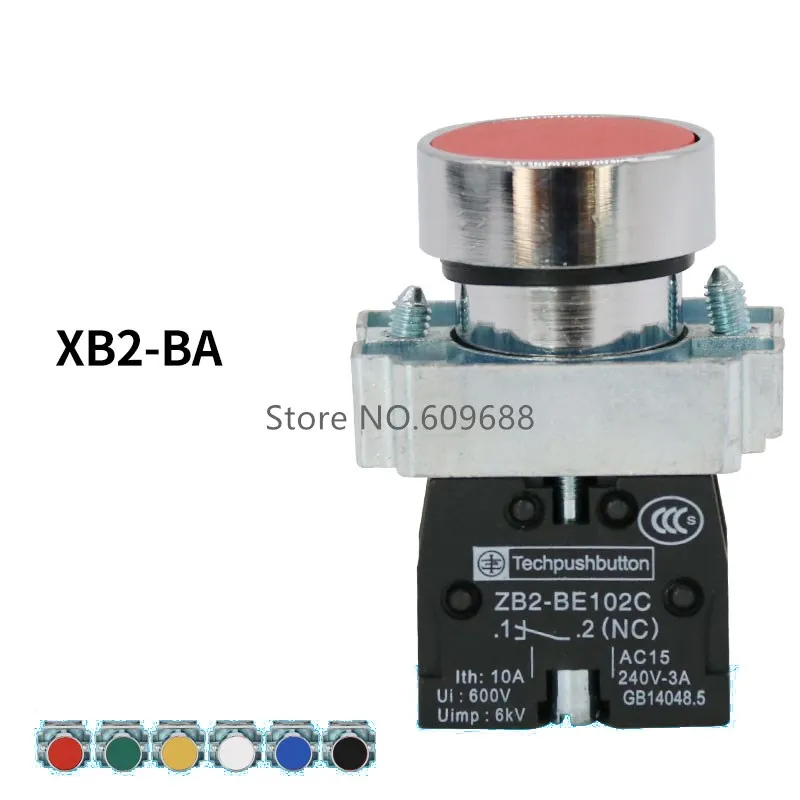 XB2 Momentary Pushbutton Switch XB2-BA42/31/51/21 Even Button Spring Return Push Button Switch