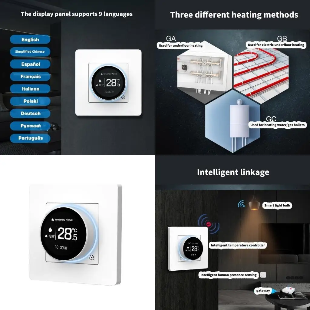

652f Современный термостат Ручка Интеллектуальные модернизации термостата для обогрева для легкого управления нагреванием.