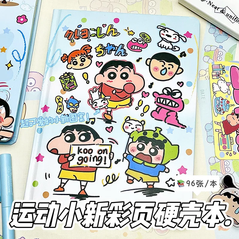 

Crayon Shin chan Notebook Cartoon Full Color Drawing Inner Page A5 Hardshell Notebook Student Printed Hand drawn Ledger