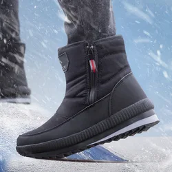 New Men Winter Snow Boots Male Fur Ankle Boots Men Shoes Warm Plush Men Outdoor Work Shoes Waterproof Winter Boots Plus Size 47