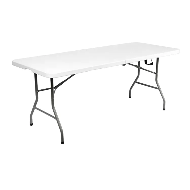 

White Foldable Steel Table & Chair Set Portable For Outdoor Events Dining Park Kitchen Bedroom Hotel Exterior Halls