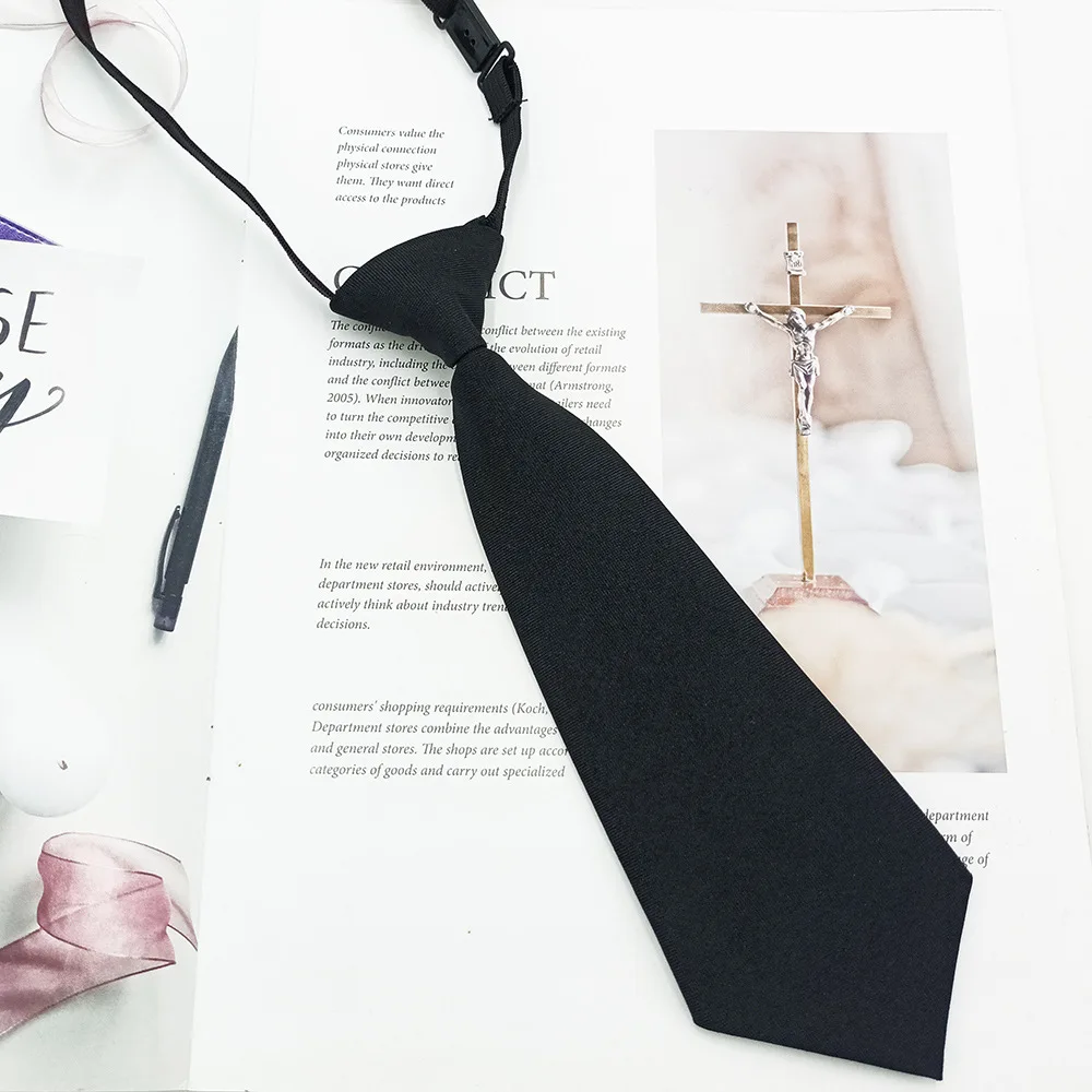 

Spot solid color children's tie 23cm fashionable college style girl school uniform matching with JK tie short style