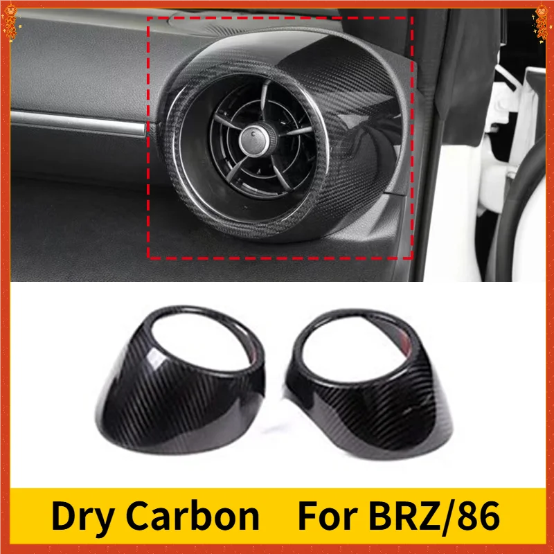 

For SUBARU BRZ For TOYOTA 86 GR86 GT86 Real Dry Carbon Fiber Interior Front Outlet Barrel Decoration Matte Cover Modification