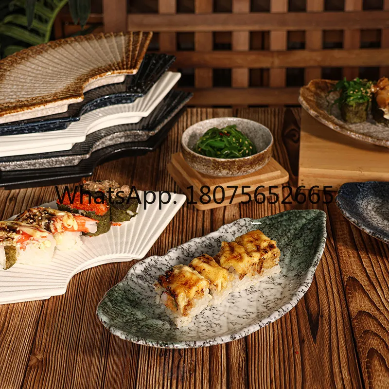 Ceramic grilled bird tableware, sushi plating, coarse pottery, irregular irregular snack plates