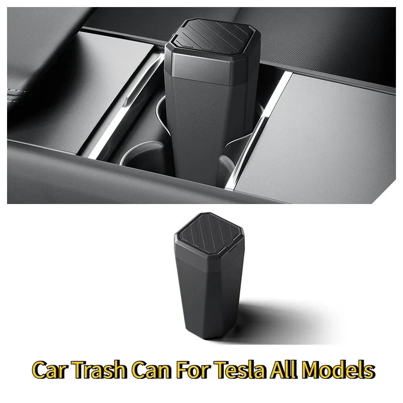 For Tesla Model 3/X/S/Y/YL Juniper 2025 Side Door Trash Can Garbage Can Trash Bin with Cover Center Storage Box Organizer Case