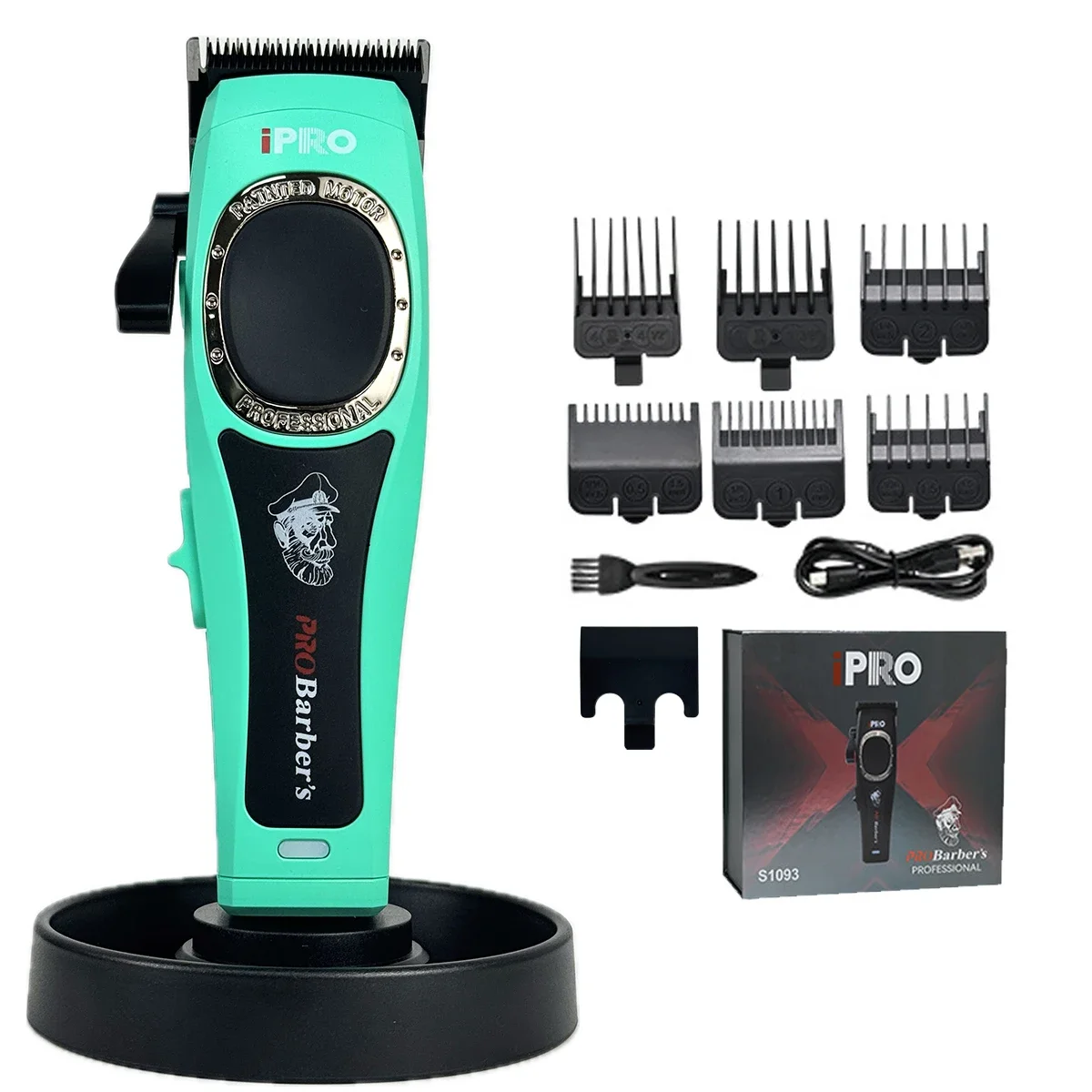 المهنية 2025 جديد مقص الشعر S-1093 عالية المحرك 7500 دورة في الدقيقة النفط رئيس التدرج الشعر القص DLC طلاء 2600MAH شحن قاعدة الرجال