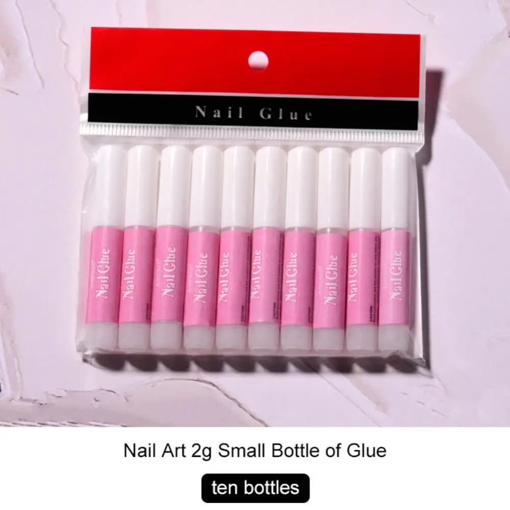 

10Pcs/Set Beauty Nail Glue False Art Decorate Tips Glue Nail Accessories False Nail Rhinestone Decoration Extension Glue TSLM1