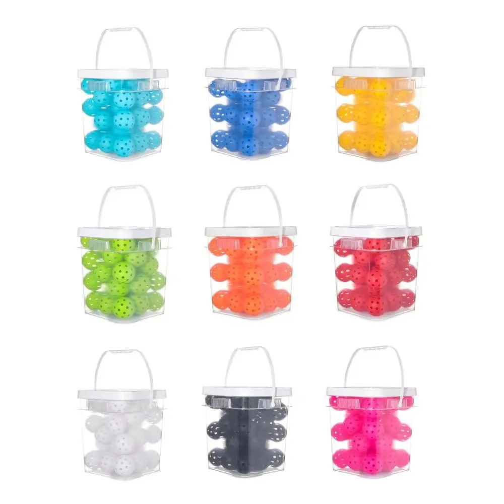 

36 шт. красочные 74 мм шарики для пиклбола, стандартные 40 отверстий, тренировочные шарики для весла, аксессуары для пиклбола, прочный тренажер для пиклбола