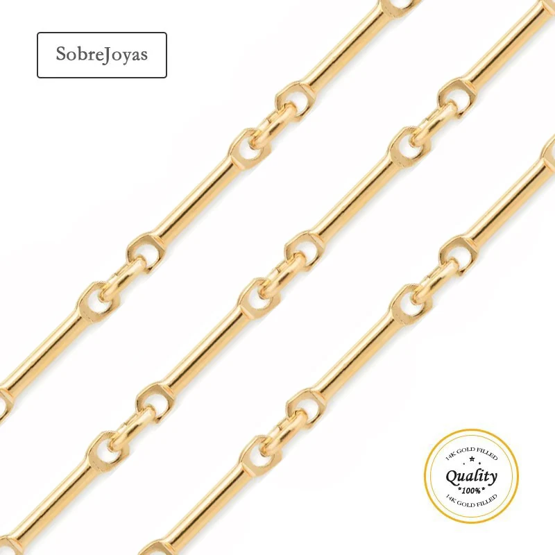 1.0mm Bar Chain 14K Gold Filled Chain Unfinished Chain Jewelry Boho Charms Bracelets Vintage Bridesmaid Gift Women Jewelry