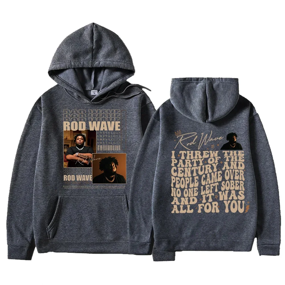 Autumn and winter new Rod Wave tour new album Nostalgia fashion casual men\'s hooded sweatshirt