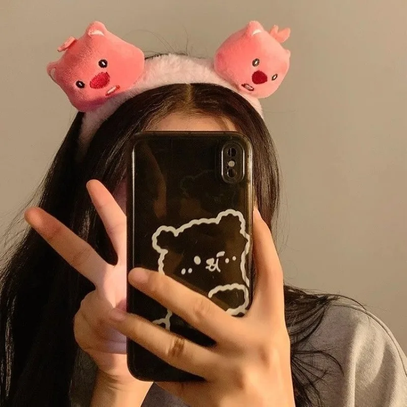 Cute Loopy Cartoon Hairband Pink Headband Face Wash Portable Home Trend Hair Accessory Card Anime Peripheral Girl Holiday Gift