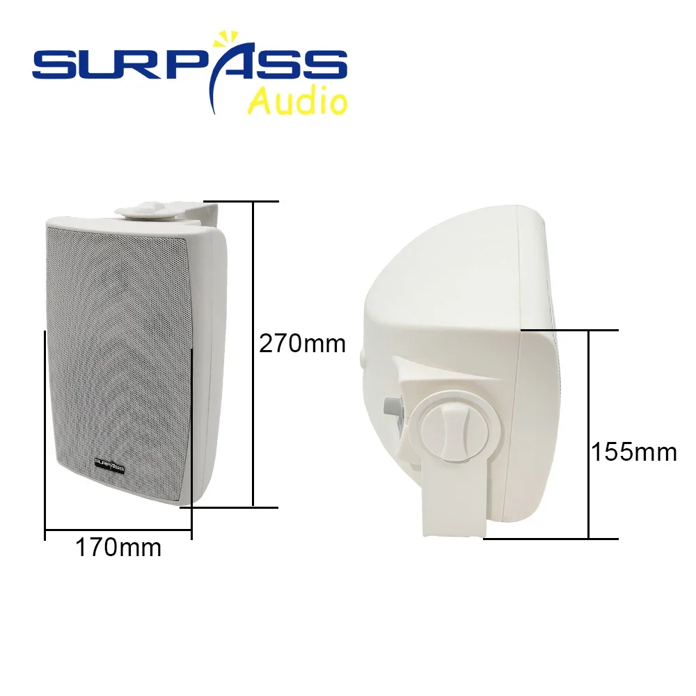 Passive HiFi Stereo PA System Wall Mount Speaker Sound Powerful Bass Home Audio Public Address Speakers 70V/100V/8ohm 20W