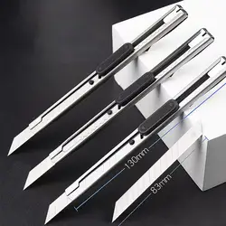 10PCS 60 30Degree Retractable Box Cutter 9MM Blade Utility Knife Carbon Steel Self-Locking Design Cutting Tools Wallpaper Carton