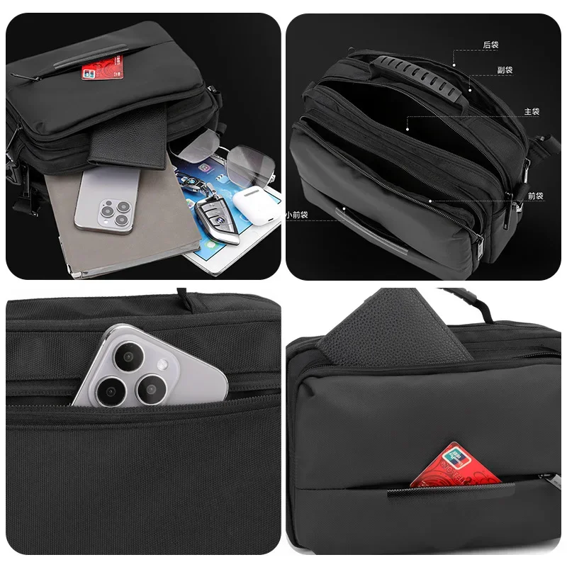 Men's Simple Chest Bag - Water-Resistant Crossbody Shoulder bag, Casual Sling Bags with Horizontal Design for Business & Travel