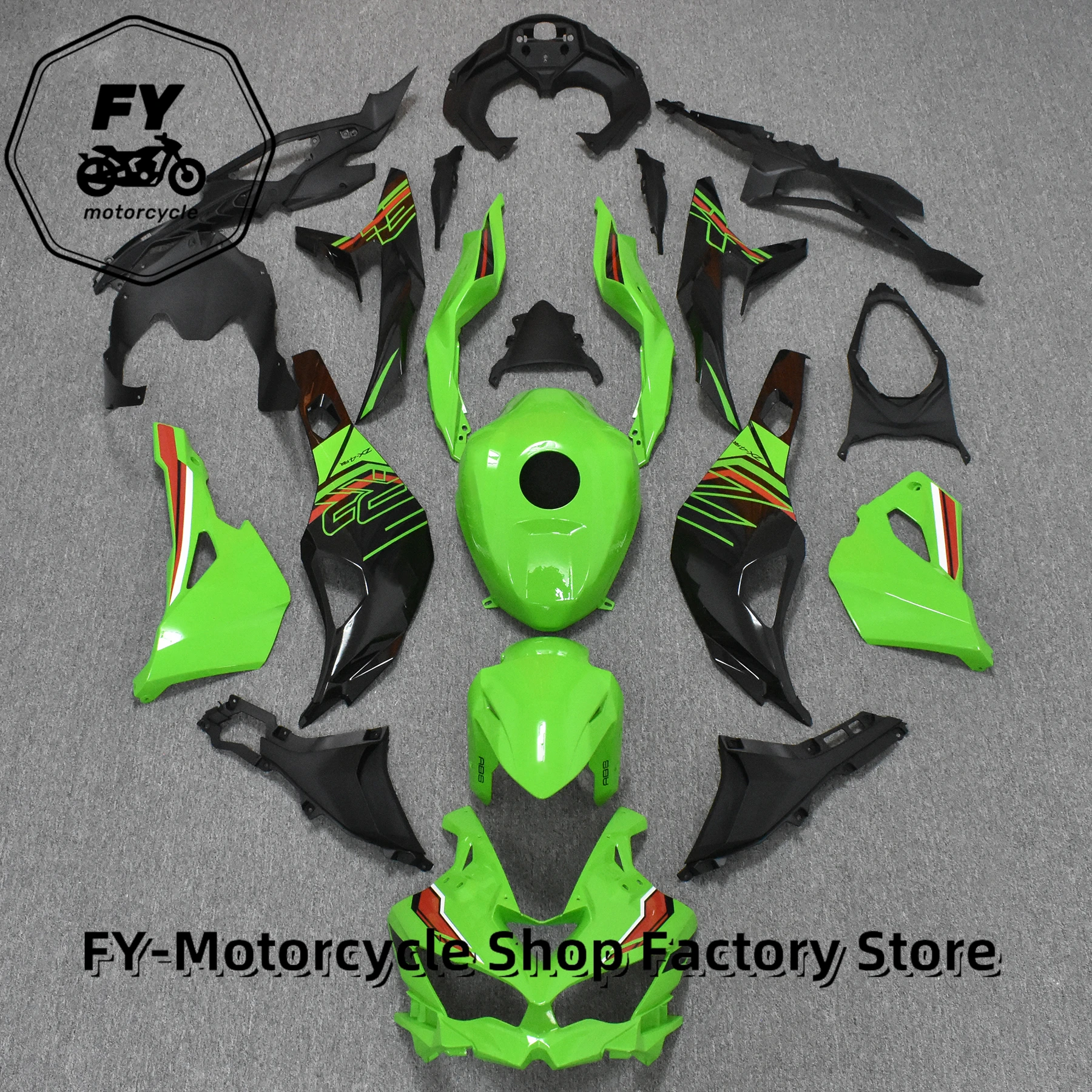 Fit for Kawasaki Ninja ZX-4R ZX-4RR ZX-25R Body Fairing 2019-2023 Left and Right Side Panels Fit for Kawasaki Green fairing