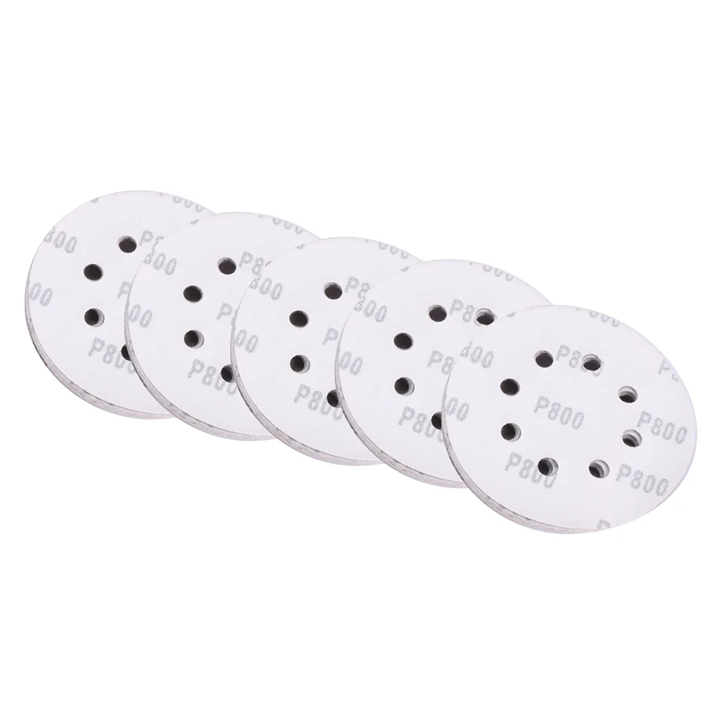 Dischi abrasivi da 25 pezzi da 5 pollici 125 mm carta vetrata a 8 fori grana 800 1000 1200 1500 2000