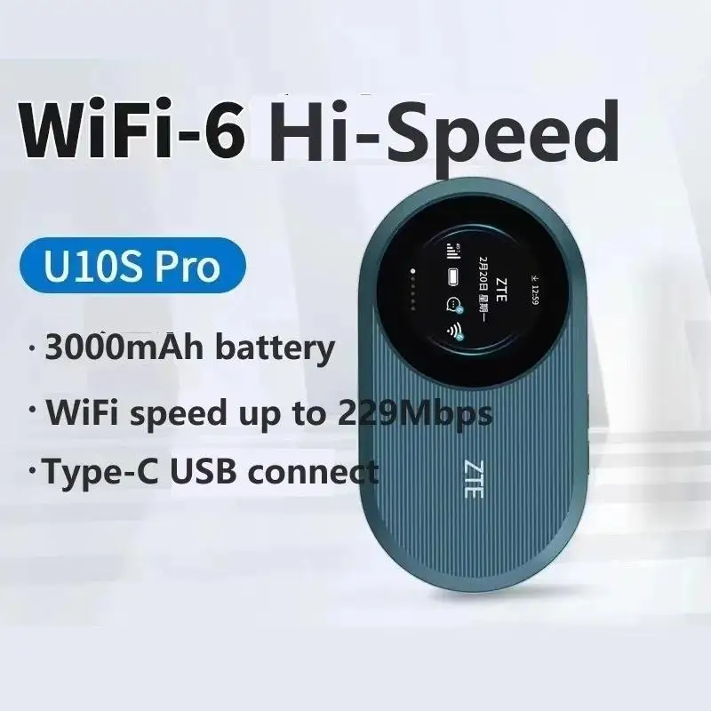 Top Unlocked U10S Pro 4G wireless router 4G LTE mobile wifi Type c screen Wi-Fi6 300Mbps 3000mAh battery