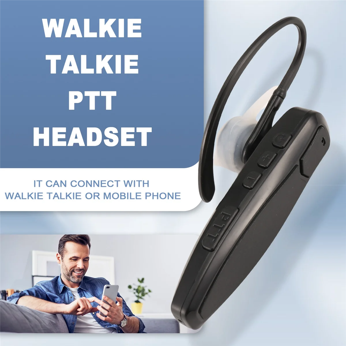 

M86K Walkie Talkie Wireless Bluetooth PTT Headset Earpiece Hands-Free K Plug for Microphone Headset Adapter