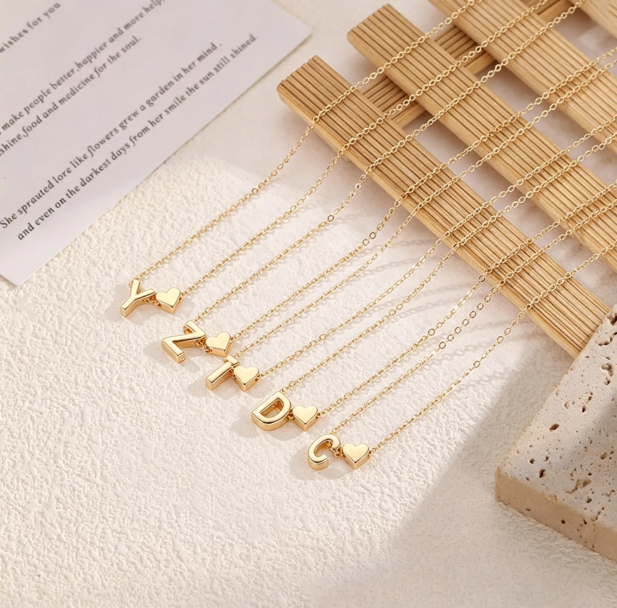 

Chic Mini Heart Delicate Necklace Gold Silver Personalized Letter Name Pendant for Women Elegant Choker Jewelry Ideal Gift