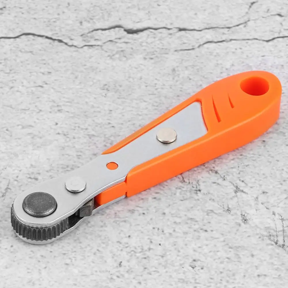 Black / Orange Mini Ratchet Wrench 36 Tooth Mechanism Non-Slip Rubber Grip Quick Release Wrench 1/4 Inch Hex Drive Universal