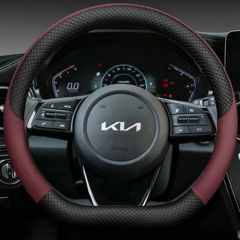 D Type Stering Wheel Cover Wrap For Kia Stinger Soul 2018-2021 Picanto X-line Morning Ceed GT Stonic Sportage Proceed K5 Optima