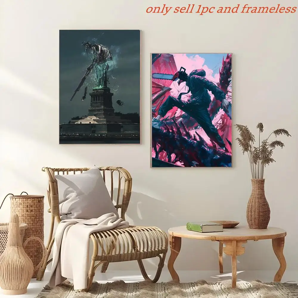 C-Chainsaw Man Anime Poster Poster Painting And Print Wall Art Picture For Home Room Decor Gifts