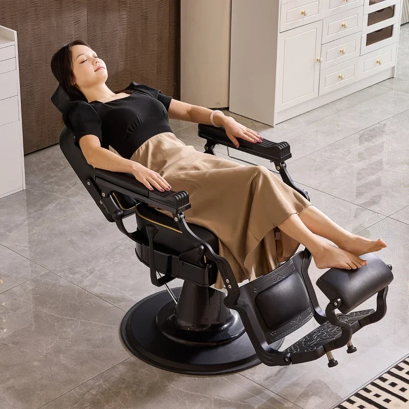 

High-quality Originality Barbershop Vintage Salon Heavy Hydraulic Barber Chair Economic Unique Relaxing Aesthetic Furniture