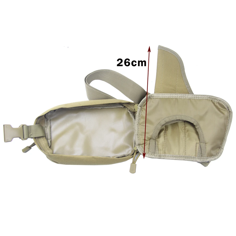Bolsa de cintura multifuncional para atividades ao ar livre, dobrável, com vários bolsos, ajustável, para caça, camping e corrida.