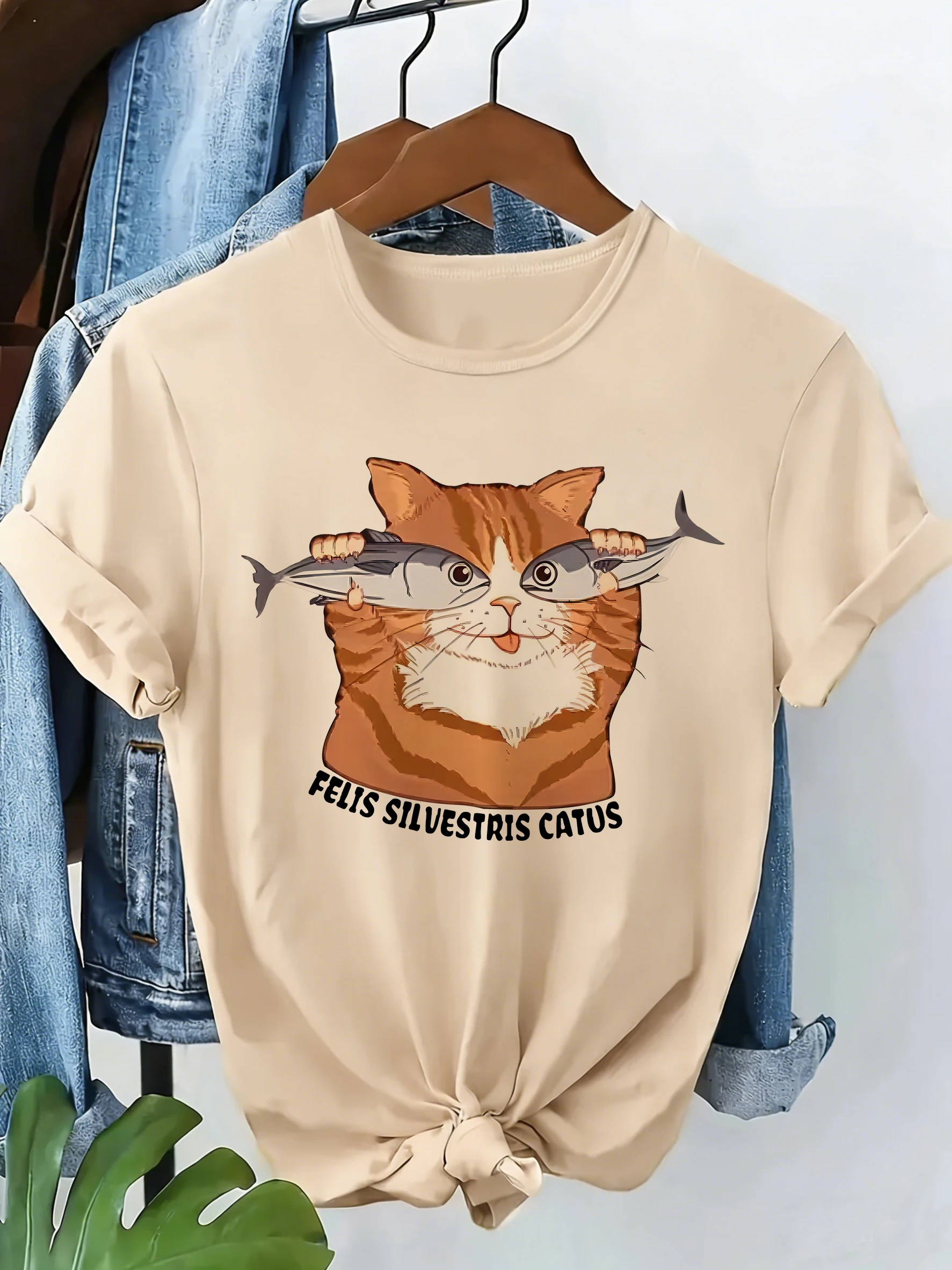 Gothic Retro Lustiges Katzen-Harajuku 90er Damen T-Shirt Cartoon Grafik Damen T-Shirt Lässiges Damen-Shirt Tee Shirt Grafik T-Shirts